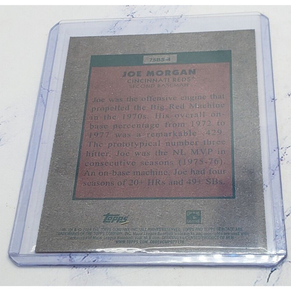 2024 Topps Heritage #75BS-4 Joe Morgan 1975 Baseball Sensations - Picture 4 of 4